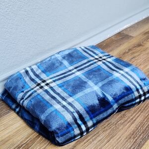 CVS Blue Plaid Throw Blanket